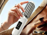 2 in 1 Cordless Hair Straightener Brush Curling Iron with LCD Display-White V1263-JX-7413-1
