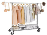 Heavy Duty Clothes Rack, Double Hanging Rod Clothing Garment Rack for Hanging Clothes, Adjustable V952-JYKCYJ4858221BPVDV0