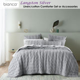 Bianca Langston Silver Pre-Washed Linen Cotton Comforter Set Queen/King V442-BCA-COMFORTER-LANGSTON-SILVER-KI