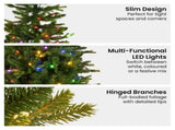 Christabelle 6ft Slim Carrington Fir Christmas Tree Multi Functional White & Coloured LED Light 112_NATCF6S