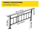 Iron Handrail Stair Railing Hand Rail Kit 1-4 Steps Outdoor Black w/ Bars V952-TZFGZXSLZFSD4JWFNV0