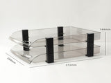 Desk File Letter Tray Layered Classified Documents Rack Acrylic Office Storage Rack Dark Black 2 V1294-YM0626-3117220312911