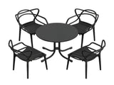 Gardeon 5PCS Outdoor Dining Set Table and Chairs Garden Patio Furniture Entwine Black ODF-DIN-5STFD-601-BK