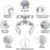 Neck Massager Device - Portable Massager with Heat & Vibration Modes Deep Muscle Activation, 6 V1192-AZ-W-17665