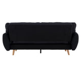 Sarantino 3 Seater Modular Linen Fabric Sofa Bed Couch Futon - Black SOFA-M1910-LNN-BK