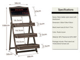 3 Tier Rustic Wood Plant Stand 38CM Corner Shelf V178-66757