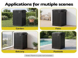 Gardeon Outdoor Trash Cans Polypropylene Patio Hideaway Bin 110L Black OTC-110L-BK