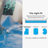 AURELAQUA Pool Cover Roller and 8.5x4.2m Solar Blanket 400 Micron, Blue/Blue V219-SWPCOMAURA7G84B