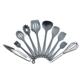 Grey 10-Piece Premium Silicone Kitchen Utensil Set - Heat Resistant, Non-Stick Cookware V888-ELOSUNG21309