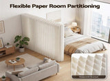Artiss Paper Room Divider Folding Partition Screen Honeycomb Privacy Screen Freestanding 150cm White PAPER-RD-FLD-WH