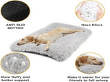 95 x 65 CM Winter Long Plush Dog Bed for Large Dogs - 10CM Thickened Fluffy Faux Fur Pad - Calming V888-ELOSUNG49923