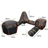 6 in1 Outdoor Pet Cat Playpen Folding Pop Up Mesh Play Tent Tunnel House Enclosures V985-6IN1PETTENT