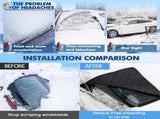 2 Piece Car Windshield Sunshade Set, Front & Rear Window Sun Shade with Magnetic Edges and Side V1258-DP02-C-3076
