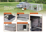 Samland Wooden Chicken Coop with Spacious Run Outdoor Waterproof Hen House for Multiple Chickens V1060-DCN2511