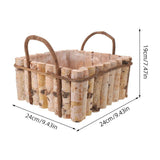 Dark Grey Birch Wooden Bucket Planter with Liner Ideal for Succulents and Garden Plants V1369-AZ3-W-19193