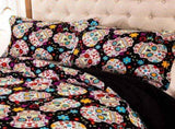 Fiesta Calavera Skull Bloom Quilt / Doona / Duvet Cover set V745-AQ041118Q3