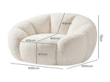 Levede Bean Bag Chair Faux Rabbit Fur Floral Shaped Reading Sofa Chair White BEAN1014-AU