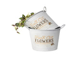Set 2 Flowers Bucket Planters 32cm V637-11036BKT