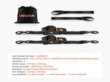 Retractable Ratchet Straps, 50.8 mm x 3 m, Tie Down Straps with S Hooks, 1375 kg Break Strength, 2 V952-SXGJLD2INCH11IDZ4001V0