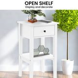 Sarantino Rue Bedside Table in White TBL-470-02-WH