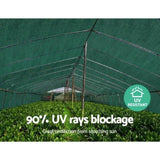 Instahut 90% Shade Cloth 3.66x10m Shadecloth Sail Heavy Duty Green SH-CL-366X100-195-GR