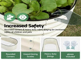 Green Fingers Oval Raised Garden Bed Galvanised Planter Box Rust Resistant 240x60x45cm White GB-OVAL-2406045-WH