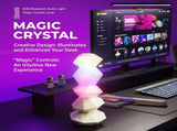 Magic Crystal Sound Lamp with RGB Music Rhythm, Bluetooth Speaker & Remote Control Wand Ambient V1341-ZY-LNB7QKDX-WHITE