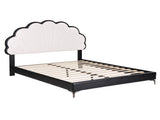 Artiss Double Bed Frame with Adjustable Shell Headboard and PVC Upholstery BFRAME-G-COCO-D-BW-AB