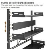 3-Tier Black Stainless Steel Spice Rack Kitchen Condiment Storage Shelf 40x16x54cm V178-59224