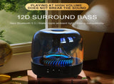 Portable Wireless Speaker with 12D Surround Bass, RGB Water Ripple Ambient Light, wireless 5.3, V1274-0824YX-GREY