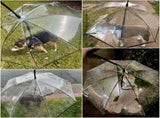 Transparent Dog Umbrella with Leash, Windproof Pet Umbrella with C-Shaped Handle, Adjustable Angle, V1237-ZY-924-350