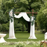 VEVOR Artificial Wedding Arch Flowers Kit White With 2 Pcs Flowers 2 Pcs Drapes V952-HLGMHTJ4JTBSCANWFV0