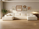 Levede Modular Sofa Lounge Set Corduroy U Shaped Sectional Cloud Couch Beige SOFABED1013-BG-AU