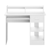 Artiss Computer Desk Shelf Drawer Cabinet White 100CM FURNI-C-DESK-JUNI-WH-AB