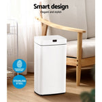 Devanti 45L Motion Sensor Bin Rubbish Automatic White SB-45L-S23-WH