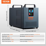 VEVOR Industrial Water Chiller, KH-6000, 200W Industrial Water Cooler Cooling System with Compressor V952-GYLS72LMIN12LP9R6V3