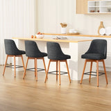 Artiss 4x Bar Stools Swivel Seat Wooden Charcoal BA-TW-8125-CHX4