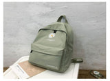 Daisy Embroidered Waterproof Backpack School Bag Green Nylon Laptop Daypack for High School Uni and V888-ELOSUNG41054