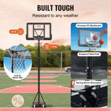 Basketball Hoop, 4-10 ft Adjustable Height Portable Backboard System, 44 inch Basketball Hoop & V952-LQK44CKWDJ00OBGUSV0