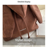 Black Suede Drawstring Backpack - Lightweight Convertible with Top Handle - Casual Daypack for Women V888-ELOSUNG56322-1