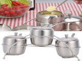 304 Stainless Steel Condiment Pot Spice Container Salt Sugar Box Storage Spice Rack Set V1294-YM0718-3118210017011
