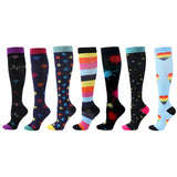 Pairs Compression Socks for Women and Men 15-20 mmHg Gradual Support Knee High Socks for Nurses, V1237-ZY-203-4347