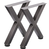 Set of 2 Steel Table Legs, 28'Height 24'Wide Dining Table Legs, Heavy Duty 3.1" Square Box Section X V952-ZTCX720X600MM0001V0