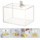 Clear Donation Box with Lock Acrylic Transparent Suggestion Box for Fundraising and Voting Use V1366-AZ2-W-14238