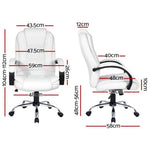 Artiss Executive Office Chair Leather Tilt White OCHAIR-G-9127-WH