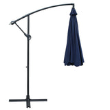 Instahut 3m Outdoor Umbrella Cantilever Garden Beach Patio Navy UMB-BAN-F-8RIB-NA