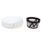 Reusable Coffee Filter Basket Cup with 100Pcs Filter Paper Coffee Machine Strainer Mesh V1294-YM0901-3118210102811