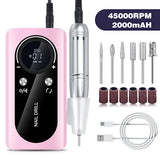 Fast and Efficient 45000 rpm Rechargeable Portable Electric Nail File Pink V1237-ZY-203-5182
