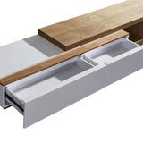 TV Cabinet with 2 Storage Drawers With High Glossy Assembled Entertainment Unit in White Ash colour V43-TVC-GND-WA