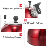Red Stainless Steel Whistling Tea Kettle with Handle, Water Boiling Pot for Kitchen and Daily Use V1192-AZ-W-22533
